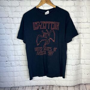 Led Zeppelin Vintage 00s United States Of America 1977 Remake 2007 Hanes L Large